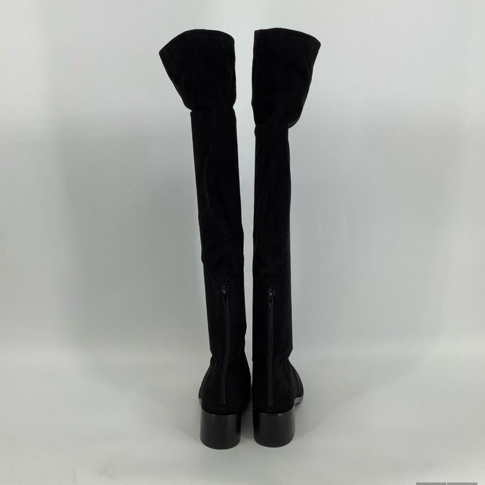Steve Madden Size 8 M Black Georgette Over The Knee Boots Block Heels P1-25 - Picture 5 of 9